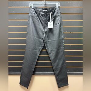 BLEU Coated Pants Black Skinny Stretch High Rise Size 14 NWT